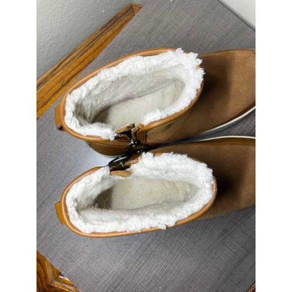 Koolaburra Ugg Chestnut Suede Leather Tynlee Zip Low Bootie Womens 11 Mens 9.5 - Picture 16 of 16